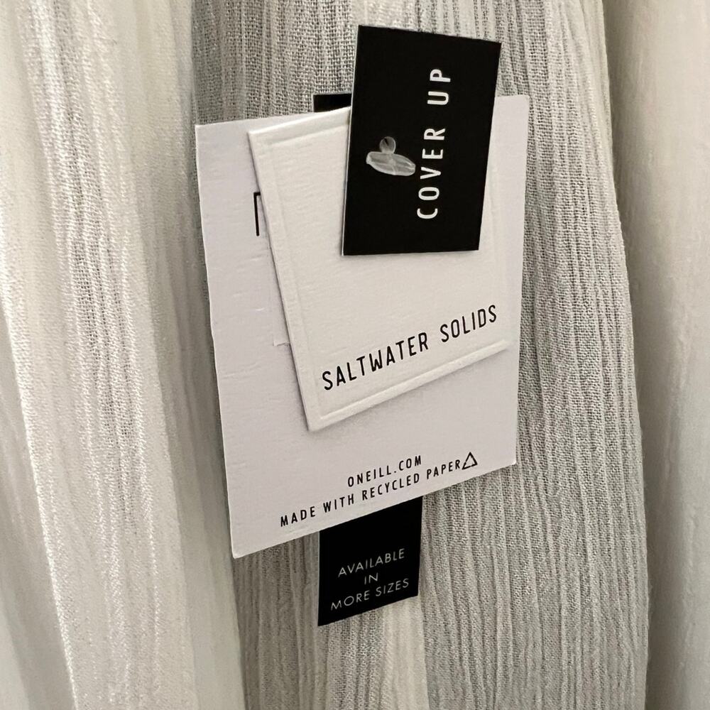 NWT O’Neill Saltwater Solids White Cover Up Dress Medium Beach Swim - Picture 12 of 12